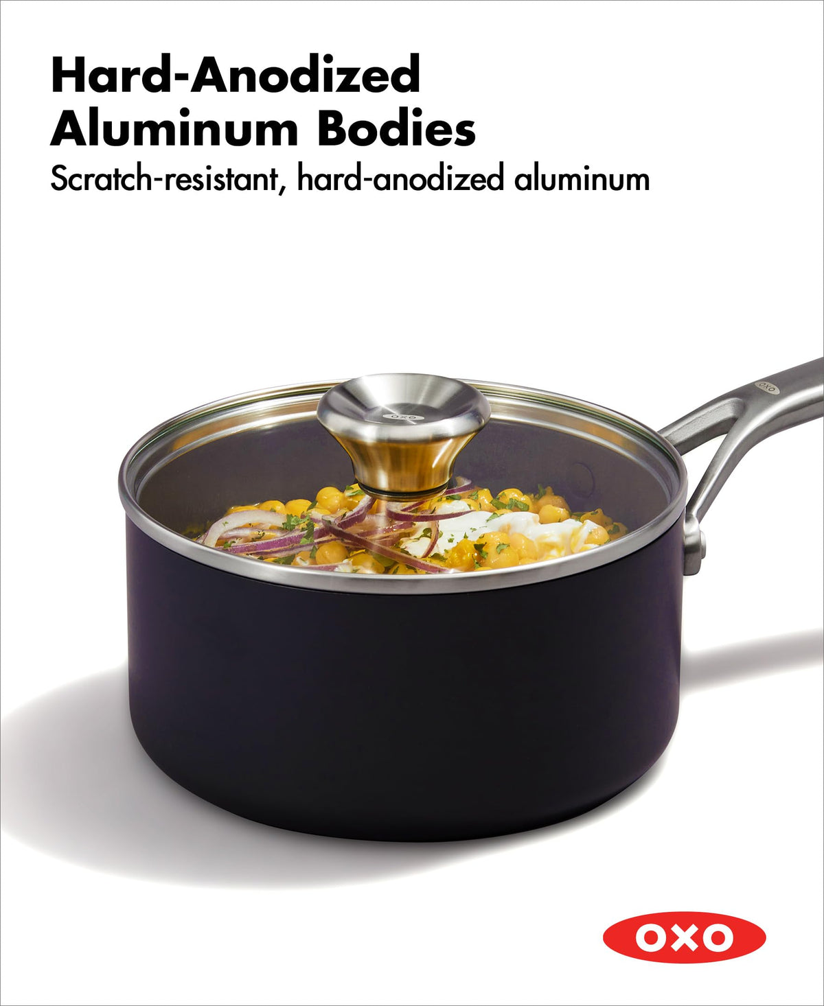 OXO Professional 10 Piece Cookware Pots and Pans Set, Hard Anodized Ceramic Nonstick PFAS-Free,Stainless Steel Handles,Induction,Skillets,Saute,Diamond Reinforced Coating,Dishwasher & Oven Safe,Black