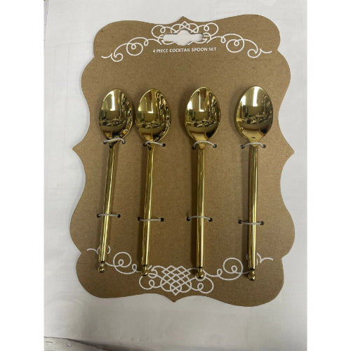 Rotunda Gold Dessert Dip Spoon Set, 4pc