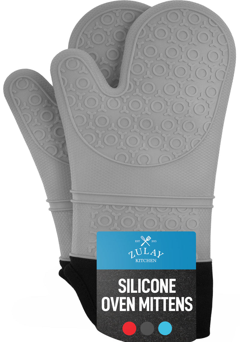 Zulay 2 Piece Silicone Oven Mitts Heat Resistant - Assorted Colors