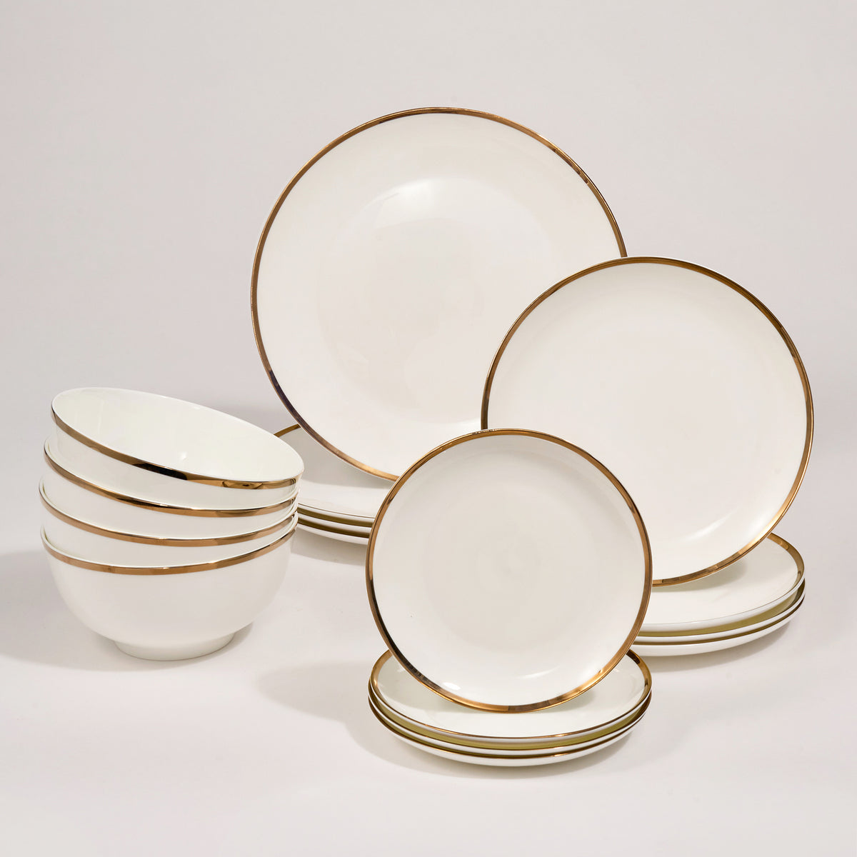 Godinger Nola Bone China Dinnerware Set 16 Piece Set, Service for 4 - Assorted Colors