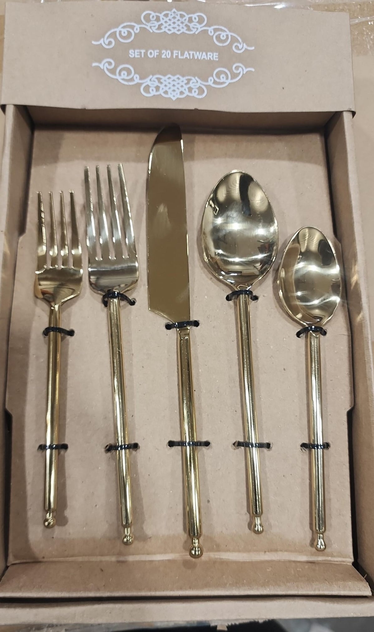 Rotunda Gold Flatware Set, 20pc, Service For 4