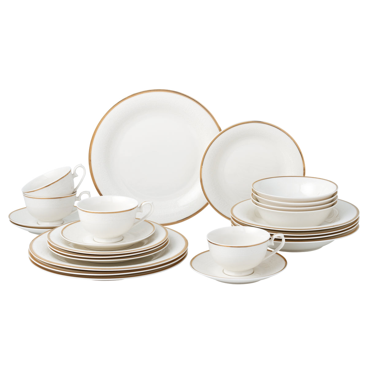 Lorren Hom Trends Daisy 24 Piece Bone China Dinnerware Set, Service for 4