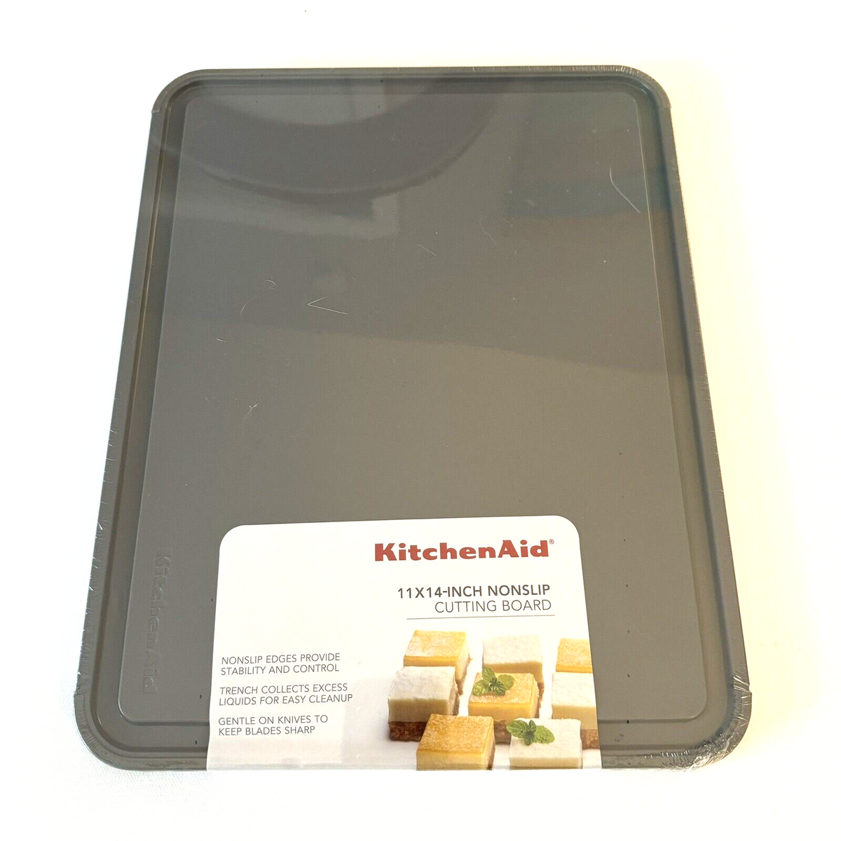 KitchenAid Nonslip Cutting Board Solid Gray Trench - Assorted Sizes