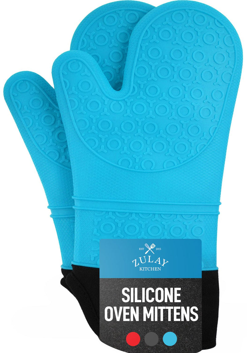 Zulay 2 Piece Silicone Oven Mitts Heat Resistant - Assorted Colors