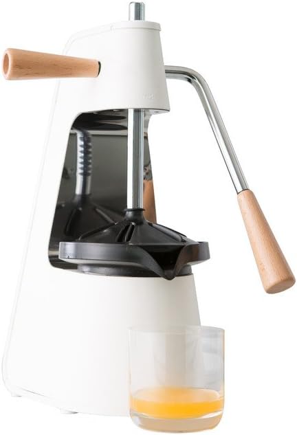 Chef'n Fresh Force Tabletop Citrus Press Juicer, White/Stainless/Wood