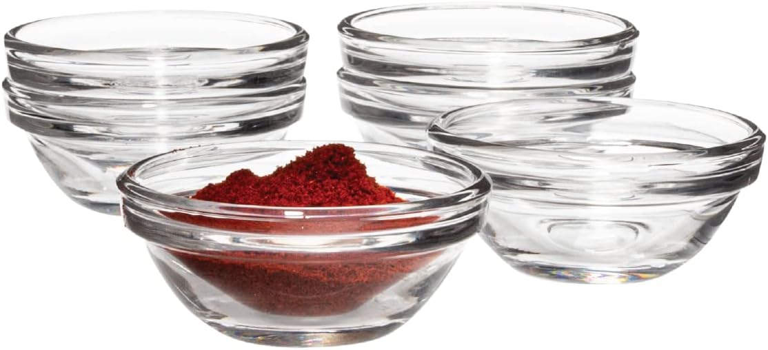 Vikko Small Stackable Glass Bowl KAARAH for Seder Plate, 2 Inch Set of 6