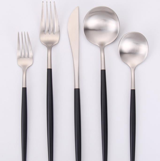 Vikko Dine Vera Two Tone Flatware, 20 Pc Set, Service for 4, 18/10 - Assorted Styles