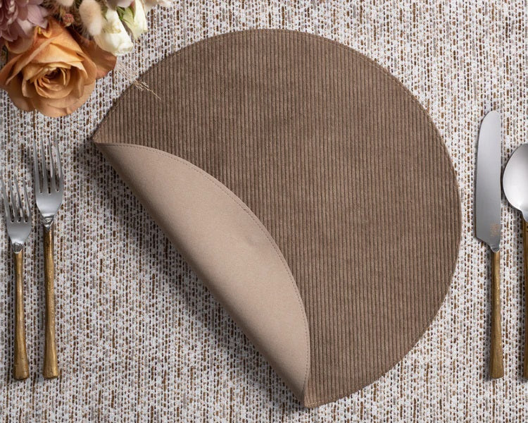 Parfetty Reversible Corduroy Collection Chargers, Set of 4 - Assorted Colors