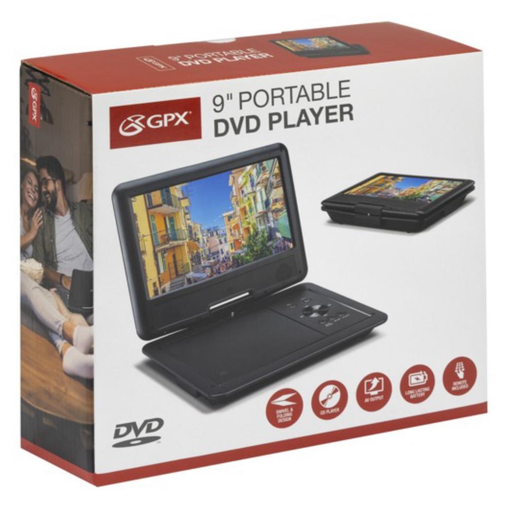 GPX 9-inch Portable DVD Player With Swivel Display, Black