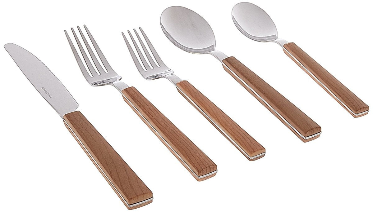 Holister G100739 20 Piece Flatware Set, Madeira Light Wood