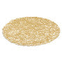 Brilliant Floret Round Gold Vinyl Placemat 15" Charger Set of 4