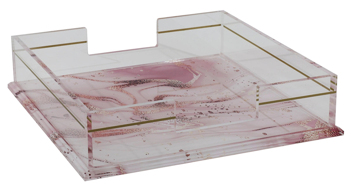 A&M Judaica Acrylic Flat Napkin Holder - Marble Design