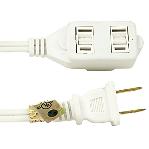 Sunlite 12-Foot Household Extension Cord, White
