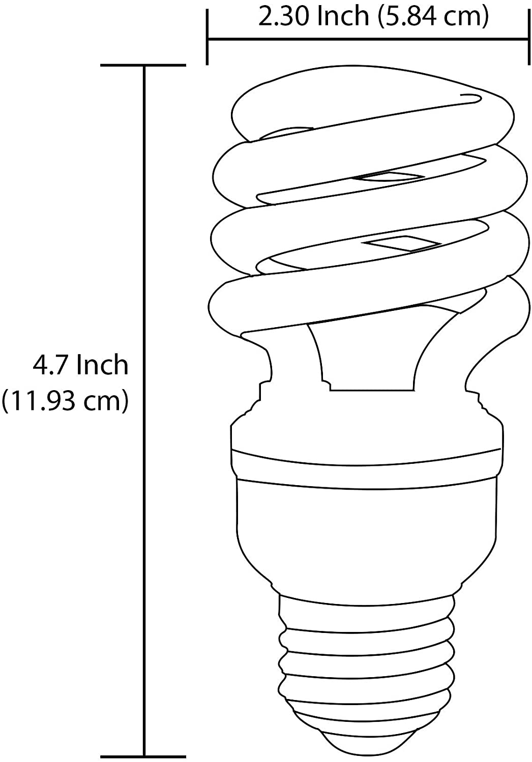 Sunlite - 1 Pack Mini Spiral CFL Light Bulb, 23 Watts (100W Equivalent), Medium Base (E26), Cool White