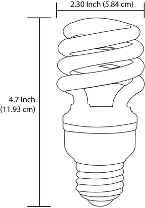 Sunlite - 1 Pack Mini Spiral CFL Light Bulb, 23 Watts (100W Equivalent), Medium Base (E26), Cool White
