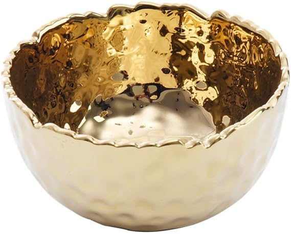 Pampa Bay Golden Millennium 4" Porcelain Snack Dip Bowl, Gold