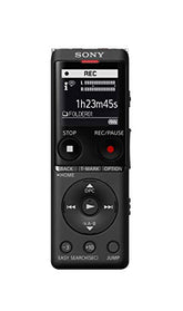 Sony ICD-UX570 Digital Voice Recorder, Stereo Digital Voice Recorder with Built-in USB 4GB Internal Memory, Rechargeable, Transfer from SD to Internal, Up to 128MSD Card, ICDUX570BLK (Same Features as ICD-UX560)