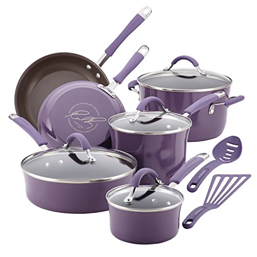 Rachael Ray Cucina 12 Piece Hard Porcelain Enamel Nonstick Cookware Set - Assorted Colors