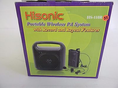 Hisonic HS110R 25W Portable Wireless PA System W/ Record & Repeat, Lapel & Headset Microphones