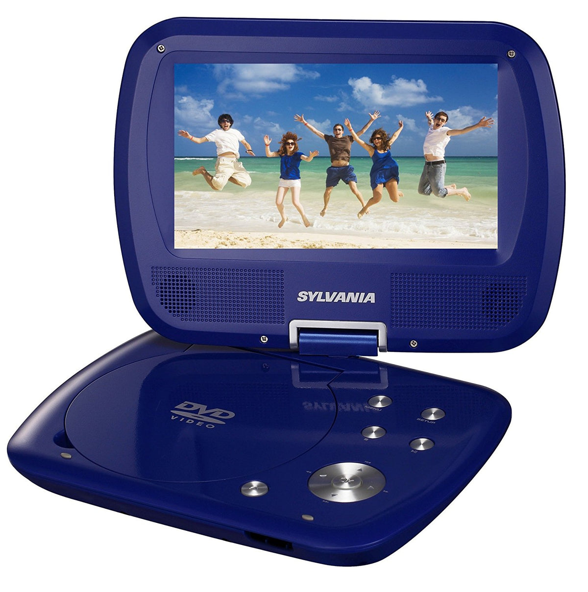 SYLVANIA 7" PORTABLE SWIVEL SCREEN DVD PLAYER (BLUE)REFURBISHED