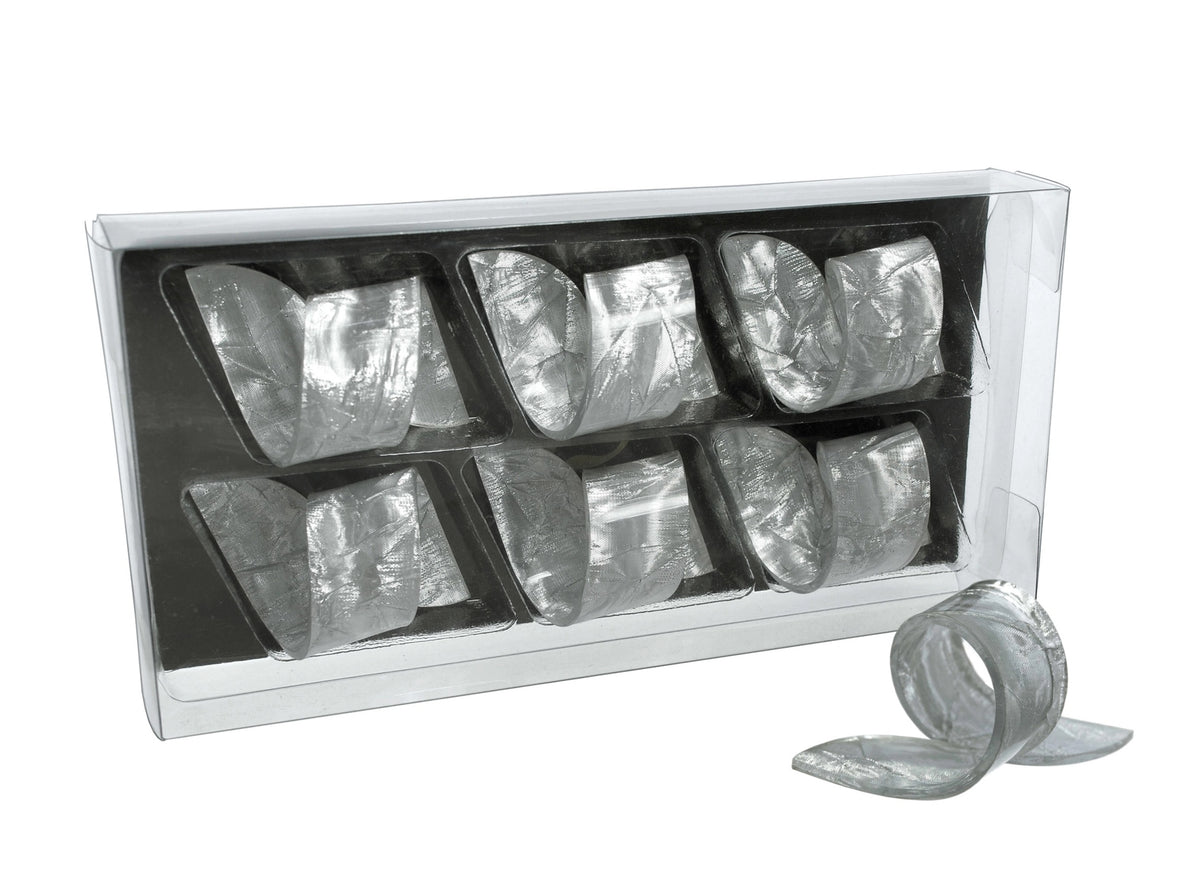 A&M Judaica Pack Of 6 Acrylic Napkin Rings Inlaid Silver