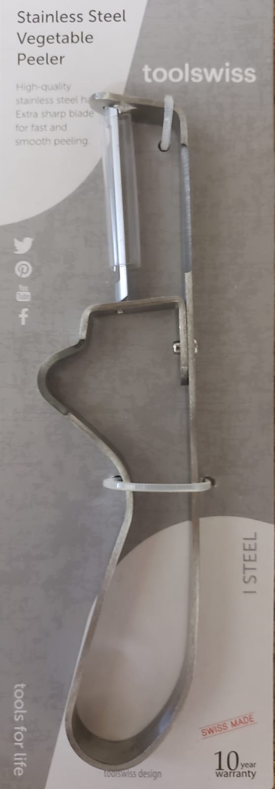 Toolswiss Extra Sharp & Smooth Swiss Peeler - Red