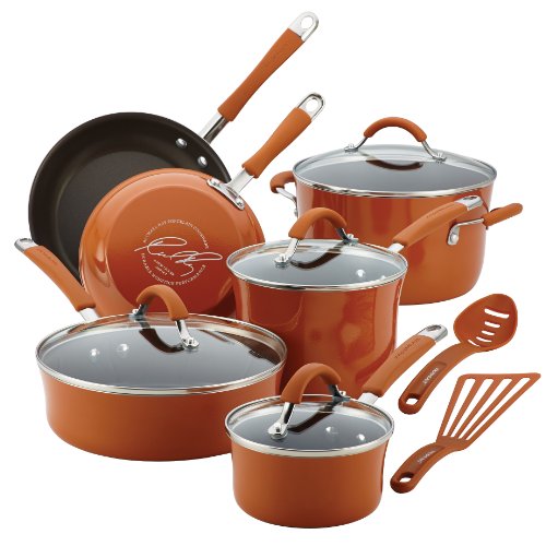 Rachael Ray Cucina 12 Piece Hard Porcelain Enamel Nonstick Cookware Set - Assorted Colors