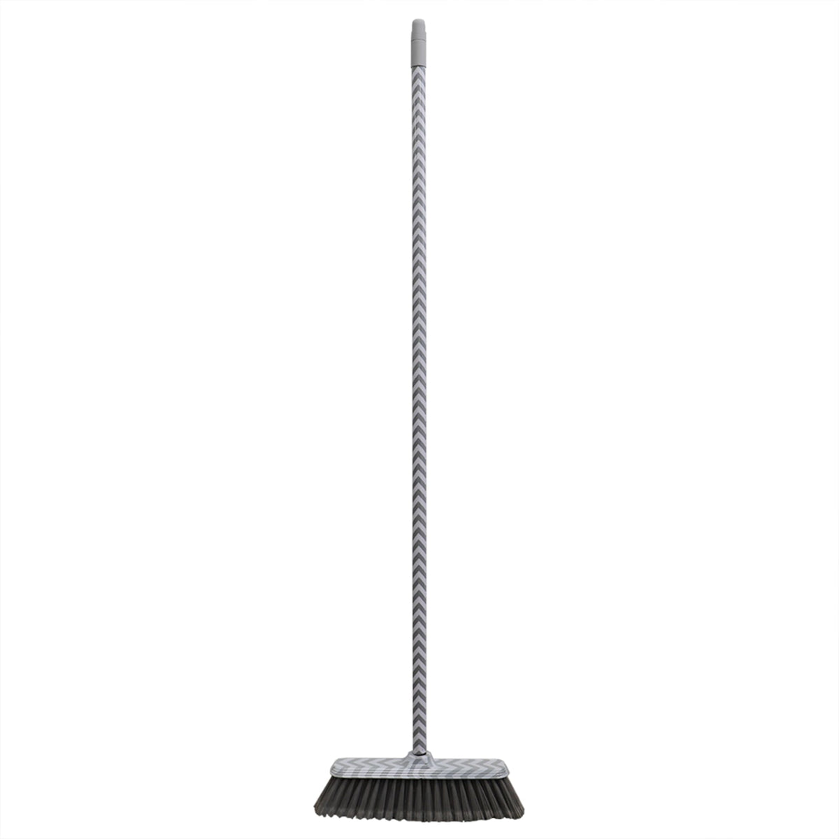Home Basics Chevron Angled Push Broom, Grey