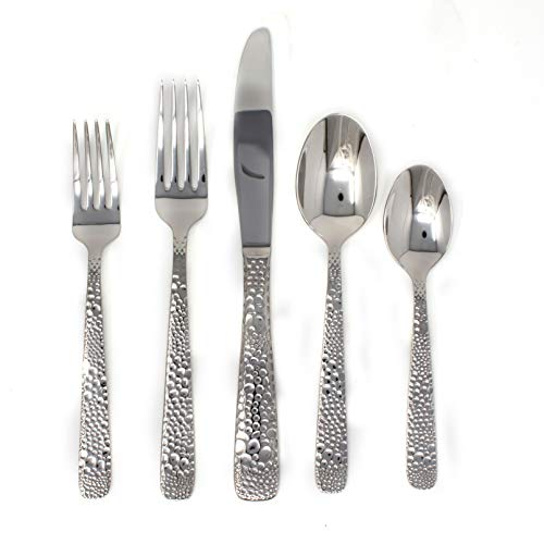 David Shaw 20 Piece 18/10 Stainless Steel Flatware Set, Alligator