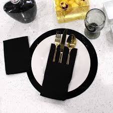 Waterdale C-R-B-L Lucite 13.25" Round Charger Plates, Black
