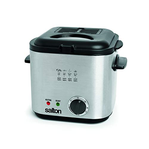 Salton Stainless Steel Construction Compact Deep Fryer, 1 Liter
