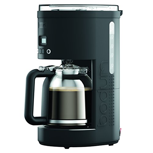 Bodum 11754-01CA Bistro Maker Programmable Coffee Machine with Borosilicate Glass Carafe, 12 Cup, 51 oz, Black