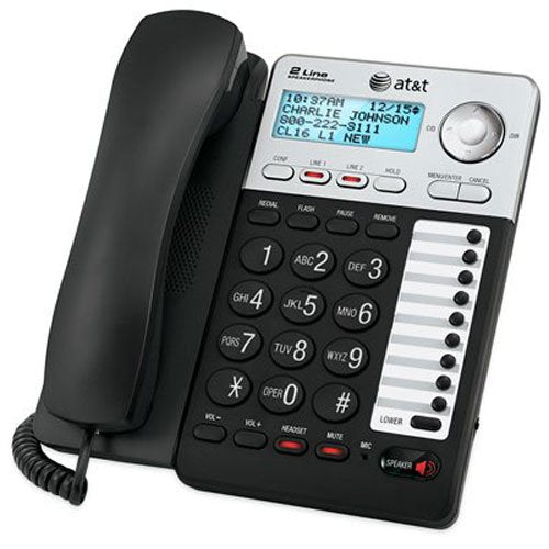AT&T ML17929 2-Line Corded Office Phone System with Caller ID/Call Waiting and 99 Name-and-Number History, Black