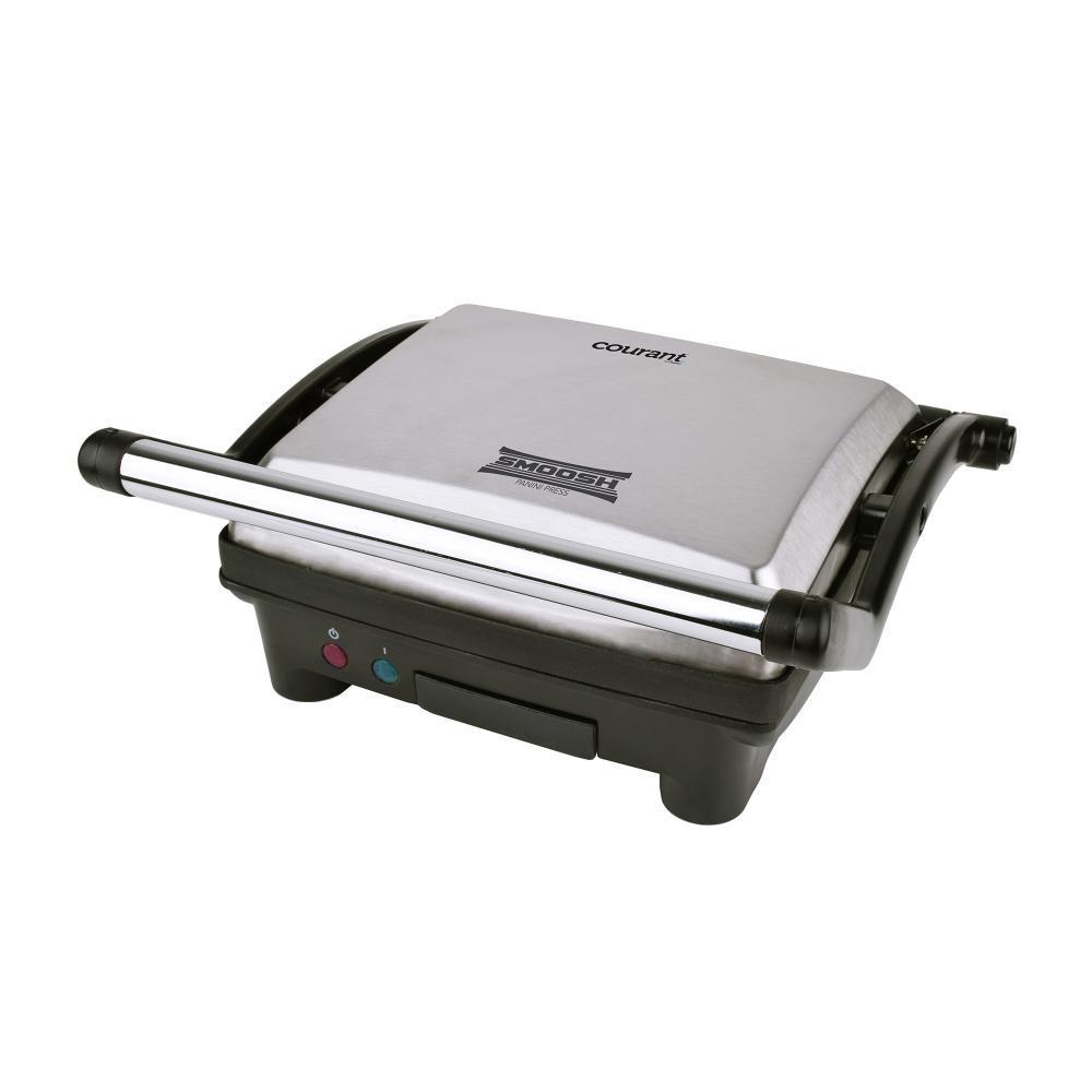Courant 4 Serving Panini Press Sandwich Maker & Grill/Griddle, Stainless Steel