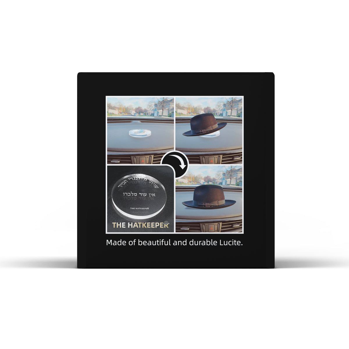 The Hatkeeper Lucite Car Dashboard Hat Storage