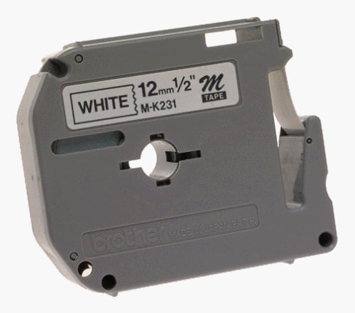 Brother M231 1/2-Inch Black on White Tape for P-Touch Labeler For Label Maker