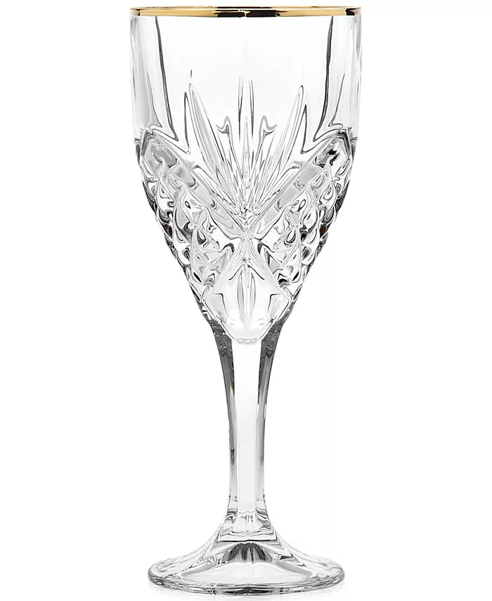Dublin Crystal Goblet Glassware, Set of 4  (Gold)