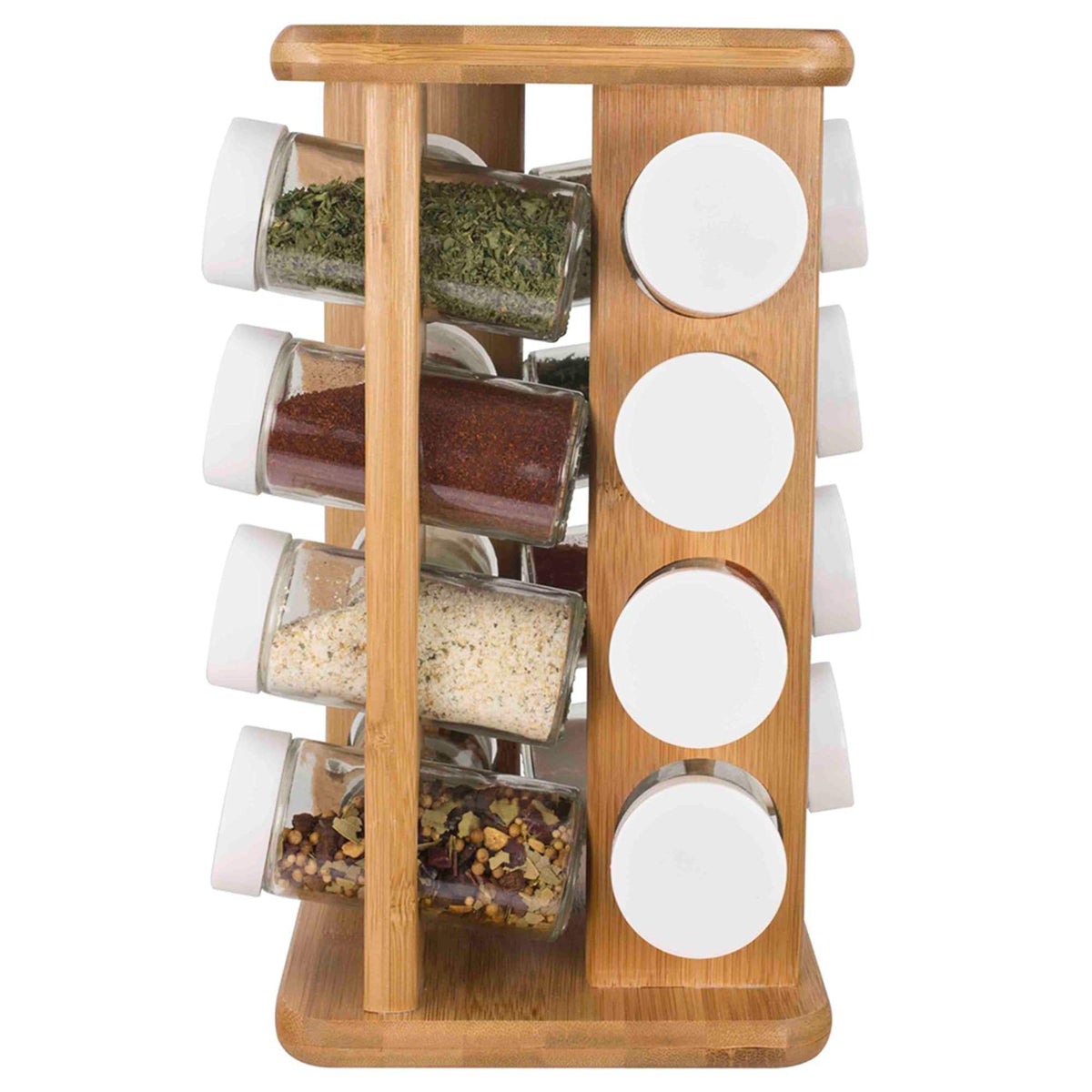 Home Basics 16 Piece Bamboo Revolving Spice Rack