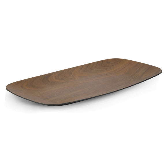 Brilliant Bamboo Walnut Coffee Colored Large Rectangle Serving Platter, 14"