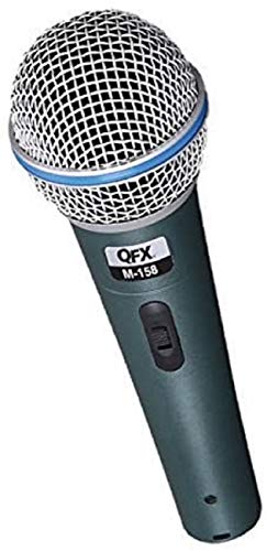QFX Instrument Dynamic Microphone, XLR Connector (M-158), Black