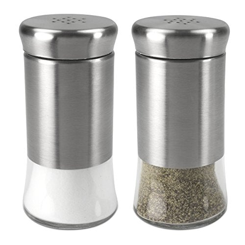 Home Basics 2 Piece Essence Salt & Pepper Shaker, Silver