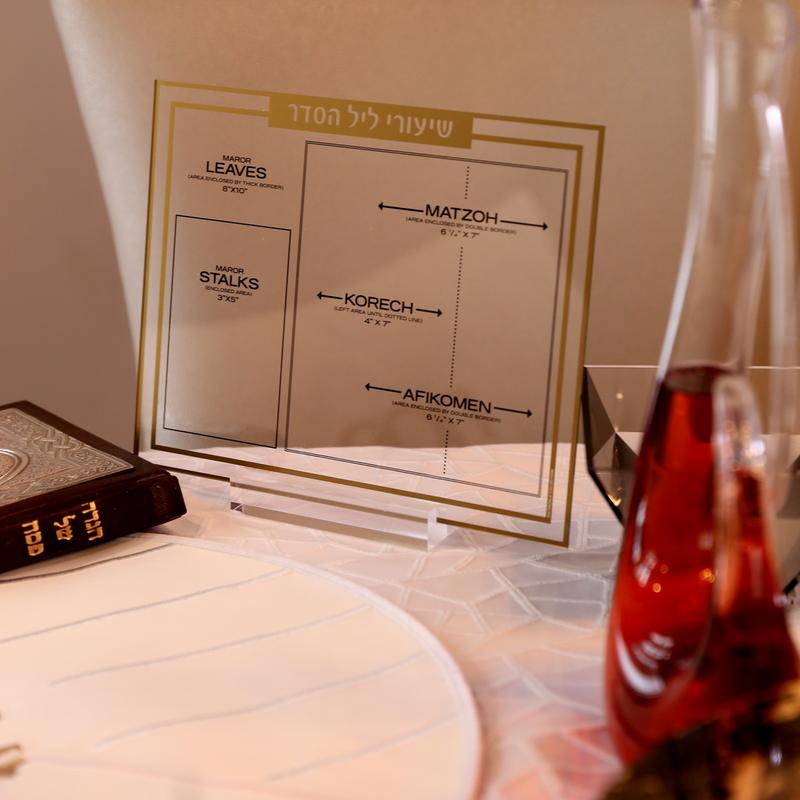 Clear Lucite Seder Shiurim Card (Gold)