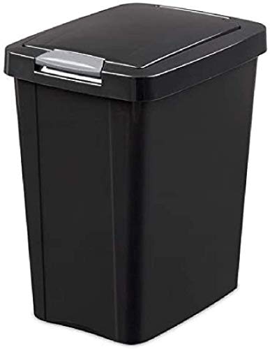 Sterilite 13 Gallon Black Touch Garbage Can