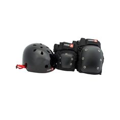 Tony Hawk XS/Small Helmet, Knee Elbow & Wrist Pads, Black With Red