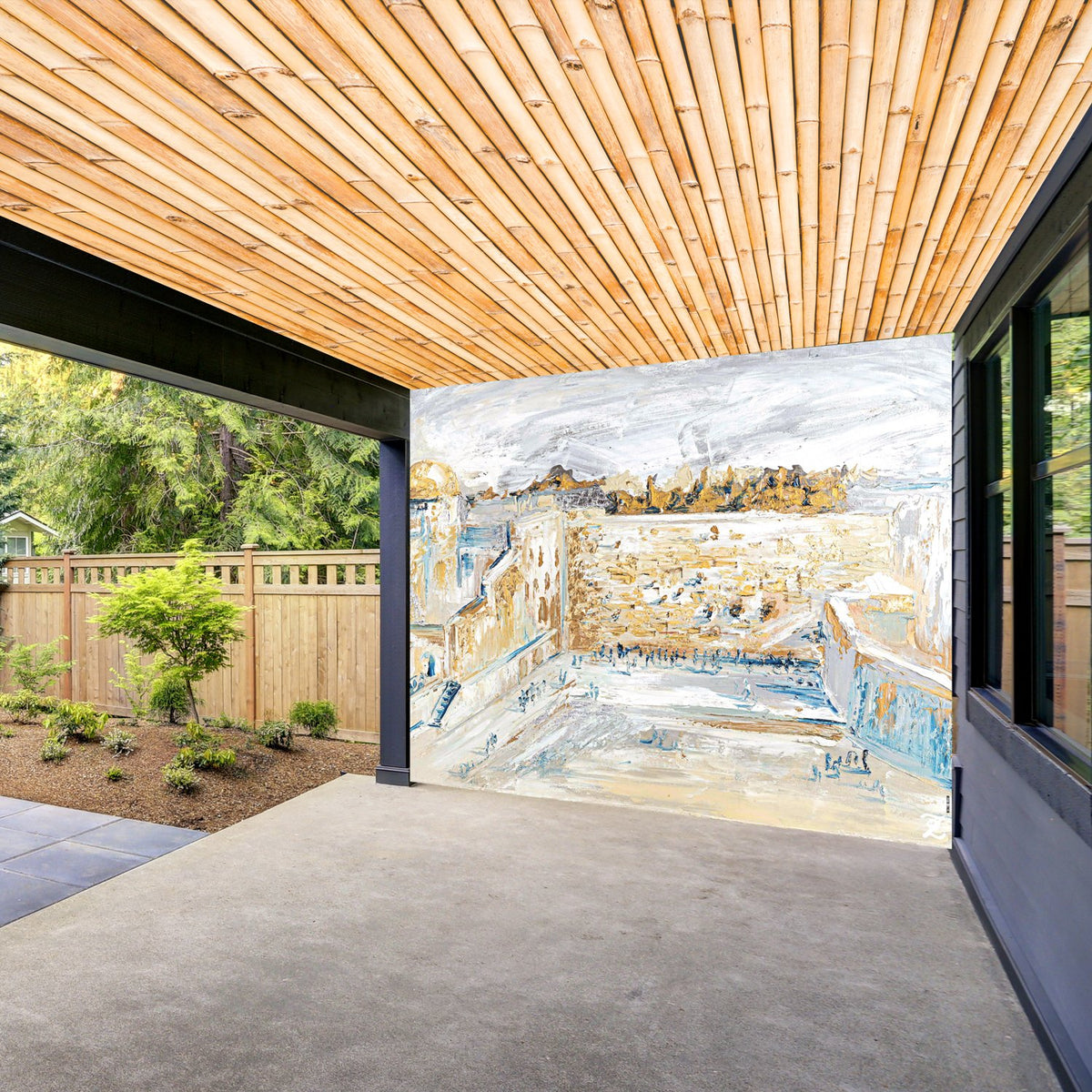 Waterdale Sukkos Kosel Plaza Painted Vinyl Sukkah Decoration