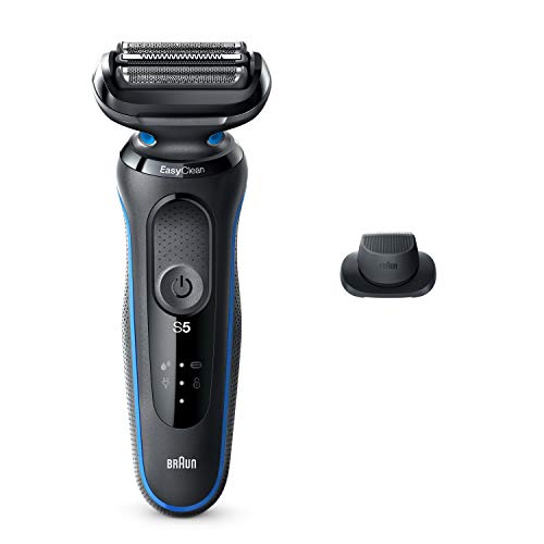 Braun Series 5 5018s Easy Clean Electric Razor for Men with Precision Trimmer, Wet & Dry, Rechargeable, Cordless Foil Shaver, Blue