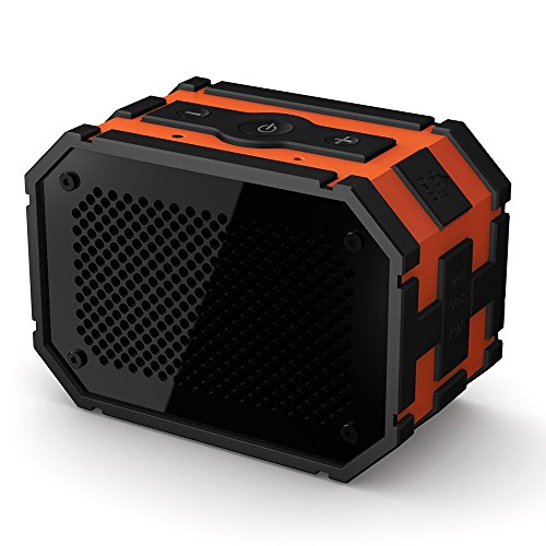 Mpow Armor 5 Watt Splashproof, Shockproof, Dustproof, Rechargeable Wireless Bluetooth Speaker with Additional 1000 mAh Emergency Power Bank Function (Orange/Black)
