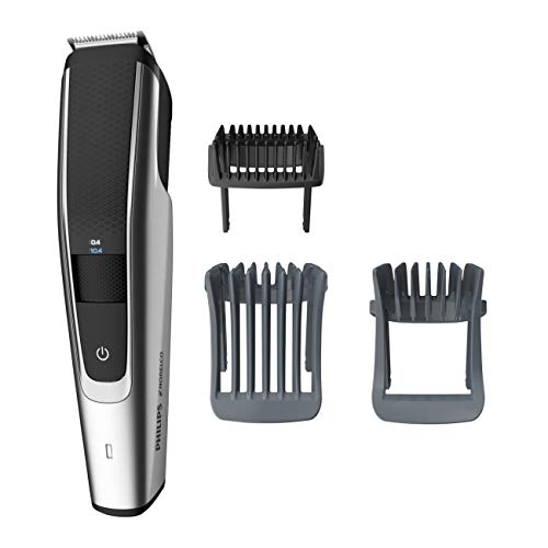 Philips Norelco Beard Trimmer Series 5000, BT5511/49  DUAL VOLTAGE Electric Cordless  One Pass Beard and Stubble Trimmer with Washable feature for easy clean, Black and Silver
