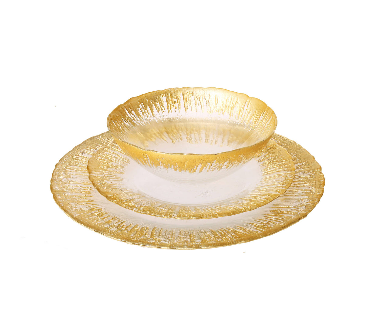 Classic Touch 12 Piece Flashy Gold Dinnerware, Service for 4