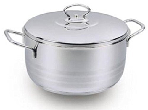 Korkmaz Mega Stockpot with Lid, 18/10 SS, High Polish,16Qt